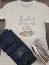 White Broken Crayons Bling Tee