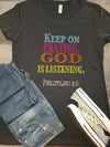 Keep Praying Bling Tee