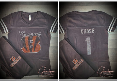 Bengals CHASE Jersey Bling Tee (Black)