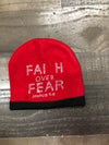 (RTS) Faith Over Fear (red) Beanie Hat (Winter)