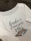 Small Broken Crayons Still Color Raglan Bling Long Sleeve (RTS)